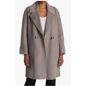Kinross Wool & Cashmere Blend Notch Collar Button Front Coat